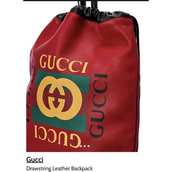 Gucci Leather drawstring Backpack With Attached Wristlet. NWT main image 10